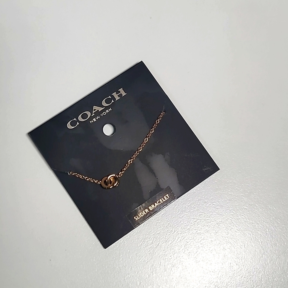 NWT COACH Slider Bracelet Gold Linked Links Delicate Romantic